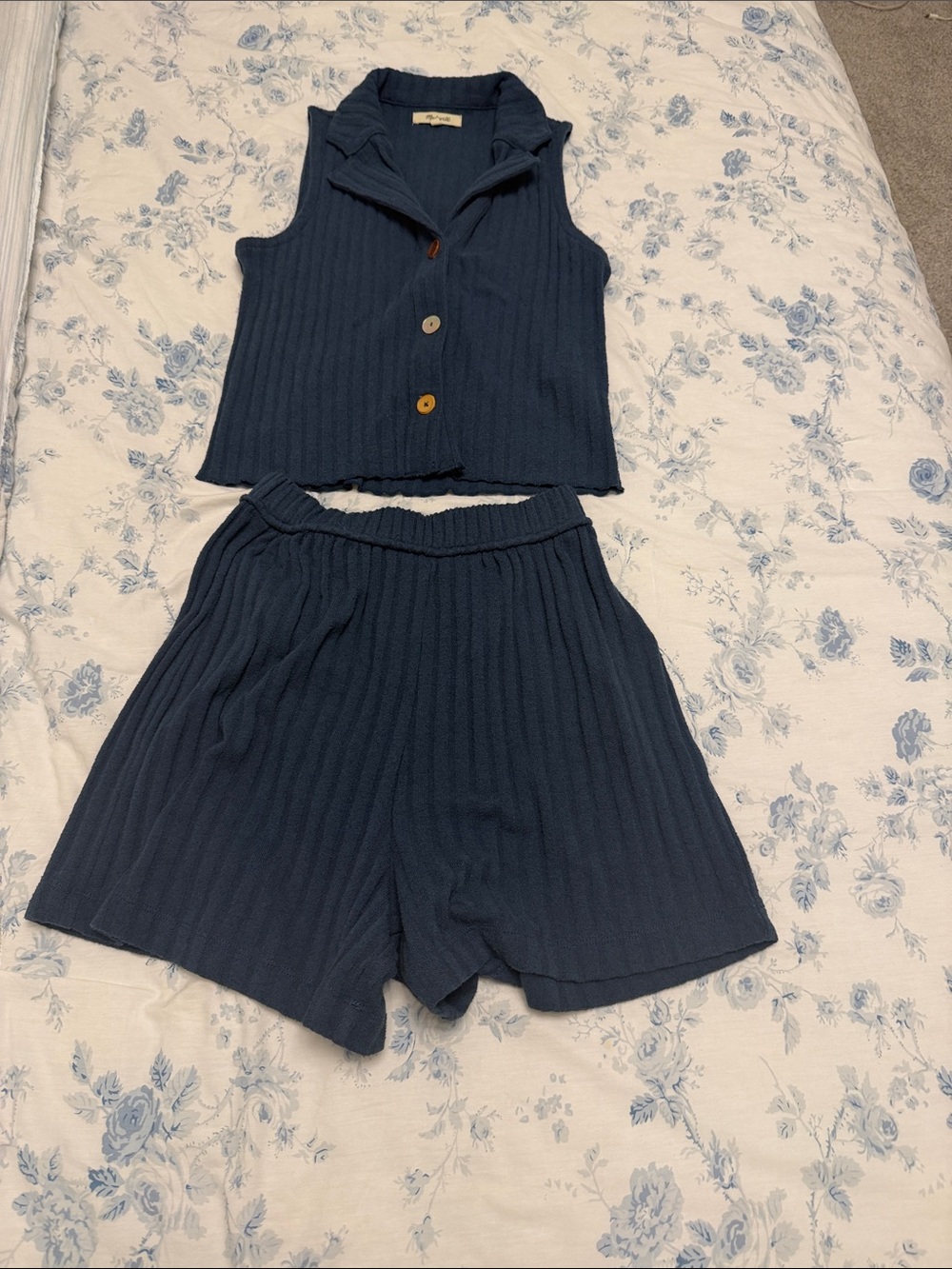 Madewell Navy Ribbed Knit Shorts